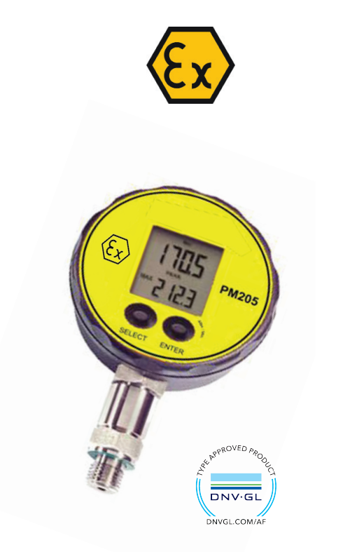 Iskrobezpieczny miernik ciśnienia PM205-Ex